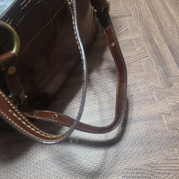 Coach Brown Patent Leather East-West Purse, Gold Hardware - Picture 8 of 10